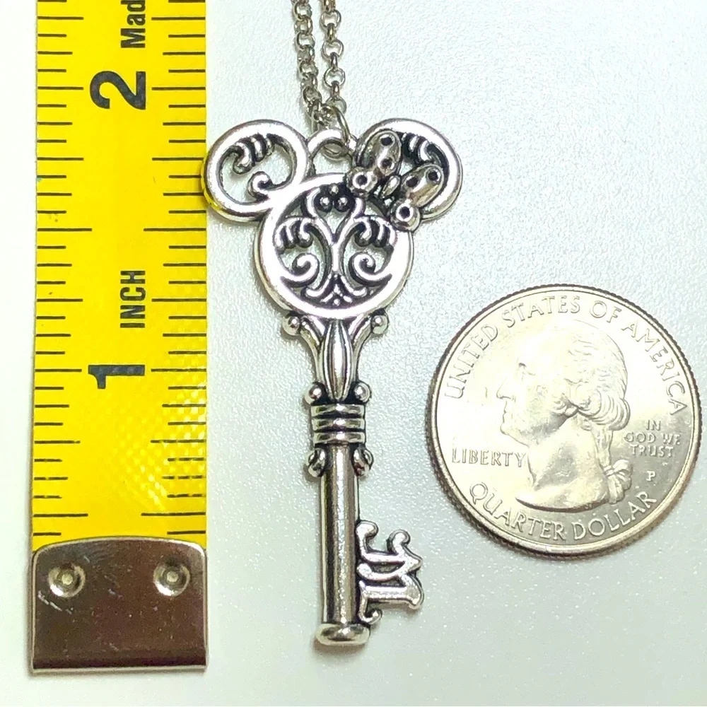 Minnie Mouse Disney Key Stainless Steel Necklace NWT